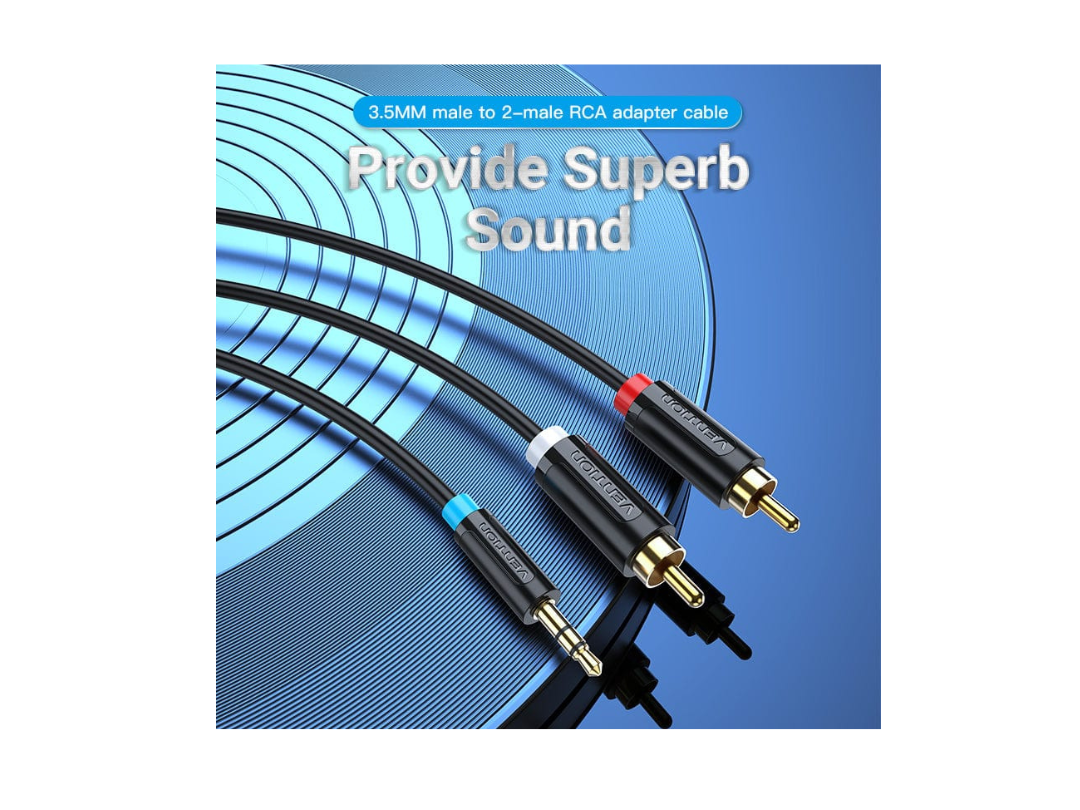 Buy Vention 3.5MM Male to 2-Male RCA Adapter Cable 1.5M in Qatar Buy Vention 3.5MM Male to 2-Male RCA Adapter Cable 1.5M in Qatar